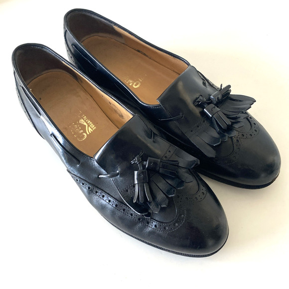 SALVATORE FERRAGAMO Lucas Leather Kiltie Tassel Loafer Dress Shoe Black 9 D main image 12